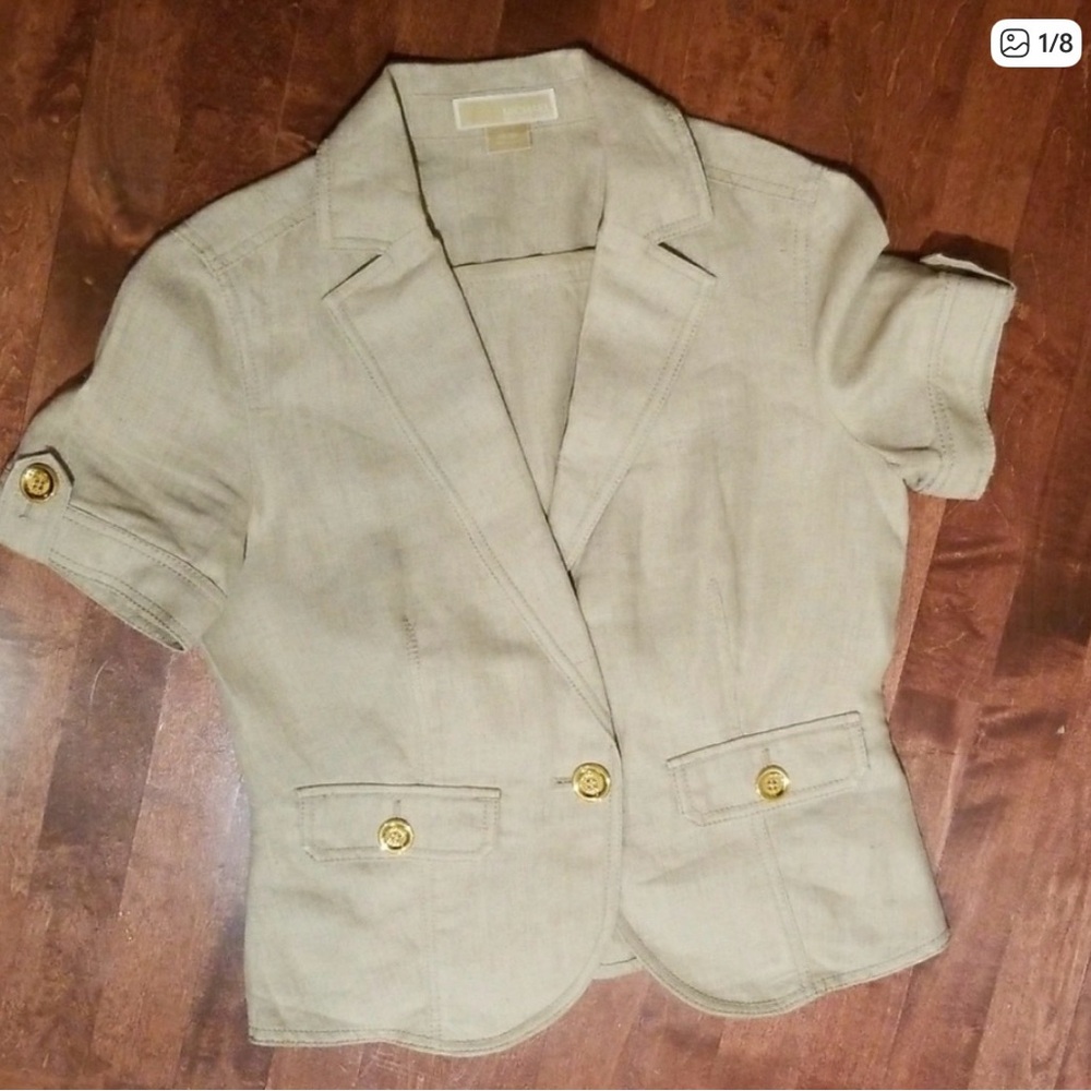Michael Kors short sleeve linen blazer